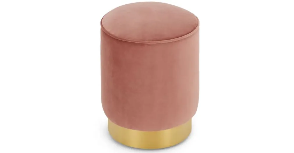 Puf con Base de Acero Inoxidable Hetherington – Palo Rosa