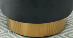 Puf con Base de Acero Inoxidable Hetherington – Gris Medianoche