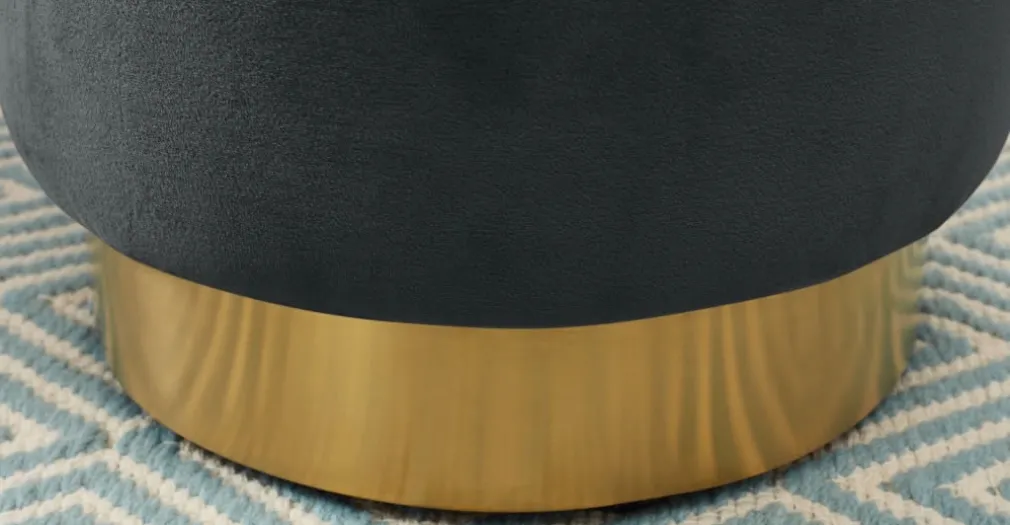 Puf con Base de Acero Inoxidable Hetherington – Gris Medianoche