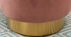 Puf con Base de Acero Inoxidable Hetherington – Palo Rosa