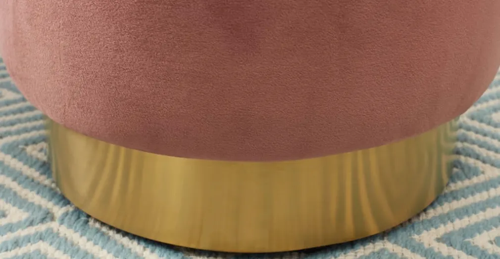 Puf con Base de Acero Inoxidable Hetherington – Palo Rosa