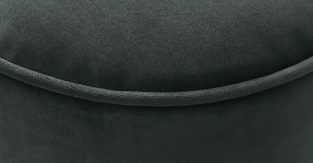 Puf con Base de Acero Inoxidable Hetherington – Gris Medianoche