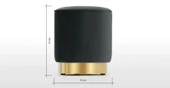 Puf con Base de Acero Inoxidable Hetherington – Gris Medianoche