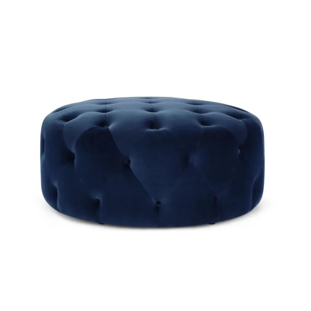 Puf Redondo Grande Hampton – Azul Eléctrico