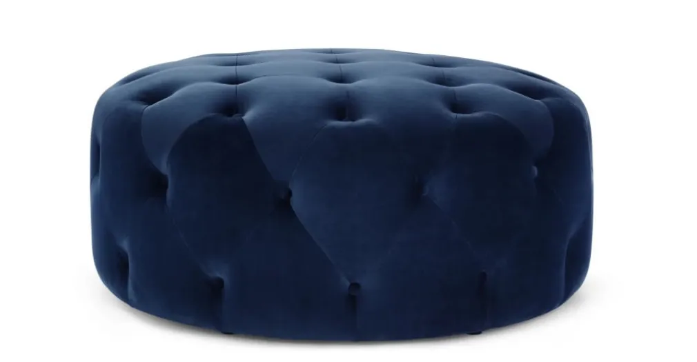 Puf Redondo Grande Hampton – Azul Eléctrico