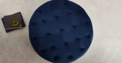 Puf Redondo Grande Hampton – Azul Eléctrico