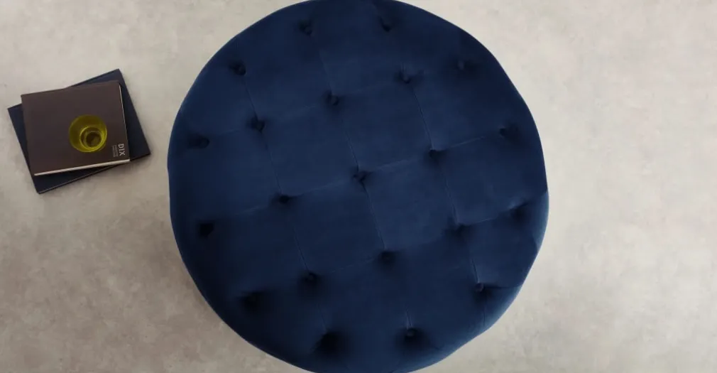 Puf Redondo Grande Hampton – Azul Eléctrico