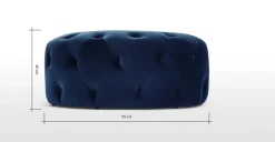 Puf Redondo Grande Hampton – Azul Eléctrico