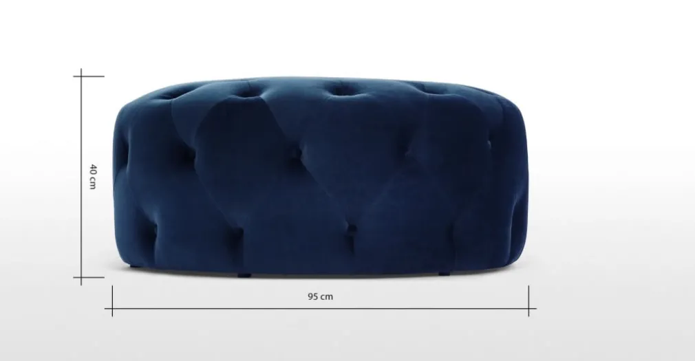 Puf Redondo Grande Hampton – Azul Eléctrico