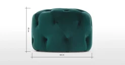 Puf Redondo Pequeño Hampton – Azul Espuma de Mar