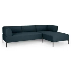 Seccional con Chaise Longue a la Derecha Kiva – Azul Egeo