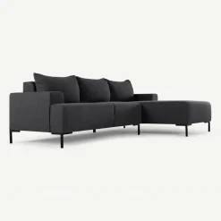 Seccional con Chaise Longue a la Derecha Oskar – Gris Sterling