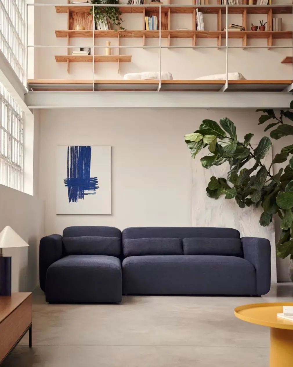 Seccional con Chaise Longue a la Izquierda Neom – Azul Marino