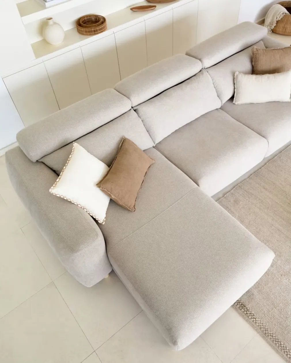 Seccional con Chaise Longue a la Izquierda Singa – Beige