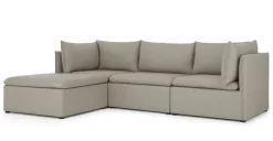 Seccional con Chaise Longue a la Izquierda Victor – Gris Portland