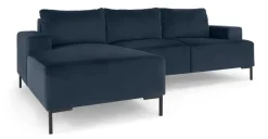 Seccional con Chaise Longue a la Izquierda Frederik – Azul Zafiro