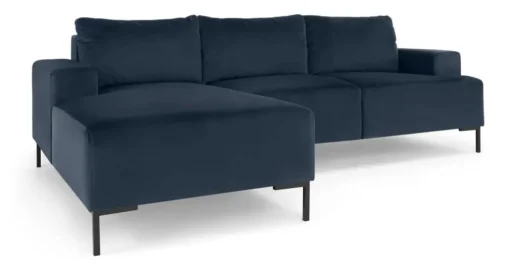 Seccional con Chaise Longue a la Izquierda Frederik – Azul Zafiro