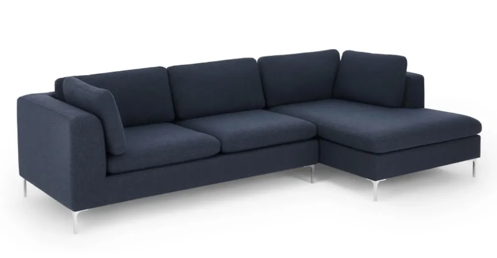 Seccional con Chaise Longue a la Derecha Monterosso – Azul Tormenta