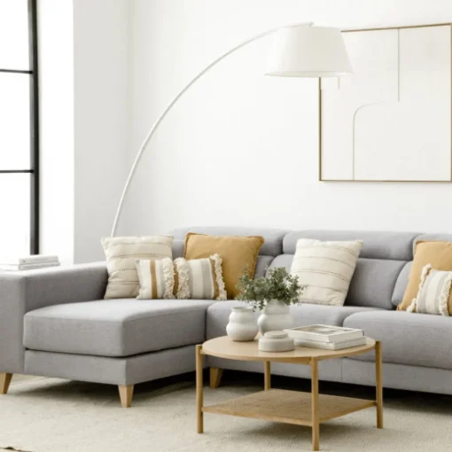 Seccional con Chaise Longue a la Izquierda Air – Gris Claro