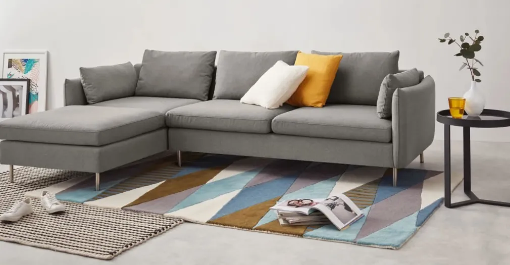 Seccional con Chaise Longue a la Izquierda Vento – Gris Manhattan