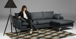 Seccional con Chaise Longue a la Derecha Mendini – Gris Antracita