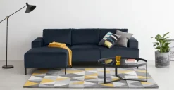 Seccional con Chaise Longue a la Izquierda Frederik – Azul Zafiro
