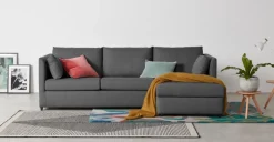 Seccional con Chaise Longue a la Derecha Milner – Gris Noche