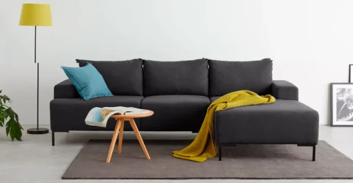 Seccional con Chaise Longue a la Derecha Oskar – Gris Sterling