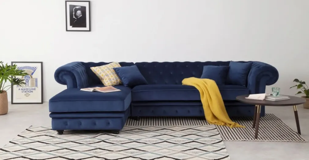 Seccional con Chaise Longue a la Izquierda Branagh – Azul Eléctrico