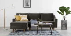 Seccional con Chaise Longue a la Izquierda Dallas – Gris Cemento