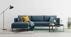 Seccional con Chaise Longue a la Izquierda Harlow – Azul