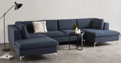 Seccional con Chaise Longue a la Izquierda Monterosso – Azul Tormenta