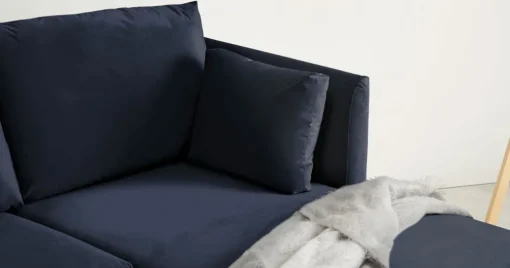 Seccional con Chaise Longue a la Derecha Milner – Azul Real