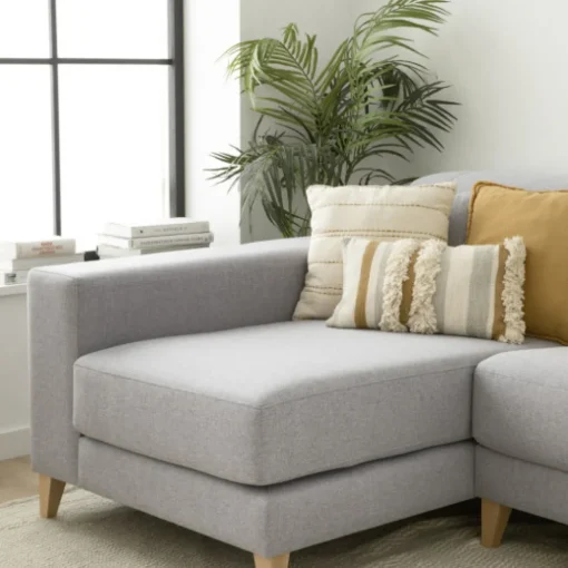 Seccional con Chaise Longue a la Izquierda Air – Gris Claro