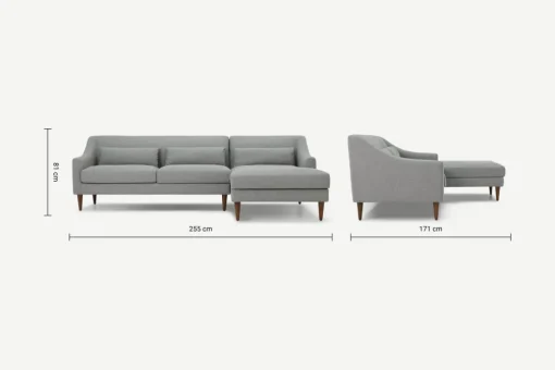 Seccional con Chaise Longue a la Izquierda Herton – Gris Montaña
