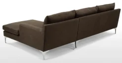 Seccional con Chaise Longue a la Derecha Mendini – Marrón Chocolate