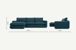 Seccional con Chaise Longue a la Izquierda Arni – Azul Egeo