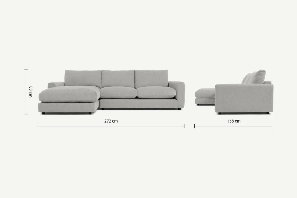 Seccional con Chaise Longue a la Izquierda Arni – Gris