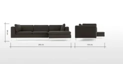 Seccional con Chaise Longue a la Derecha Monterosso – Gris Marengo