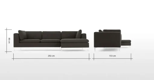 Seccional con Chaise Longue a la Derecha Monterosso – Gris Marengo