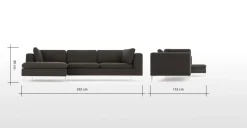 Seccional con Chaise Longue a la Izquierda Monterosso – Gris Marengo