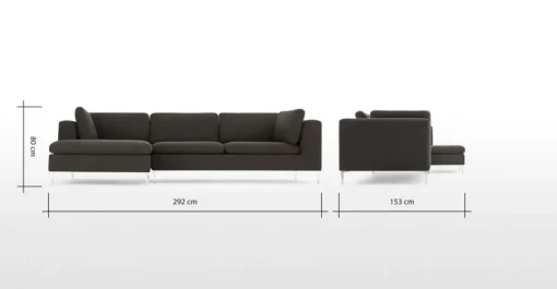 Seccional con Chaise Longue a la Izquierda Monterosso – Gris Marengo