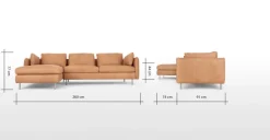 Seccional con Chaise Longue a la Izquierda Vento – Canela
