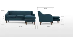 Seccional con Chaise Longue a la Derecha Helena – Azul Cerceta