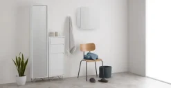 Semicolumna Elona – Blanco brillante y cromo