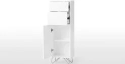 Semicolumna Elona – Blanco brillante y cromo