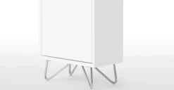 Semicolumna Elona – Blanco brillante y cromo