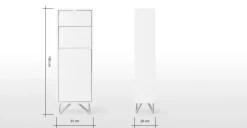 Semicolumna Elona – Blanco brillante y cromo