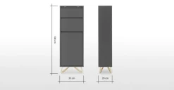 Semicolumna para el baño Elona – Gris Carbón