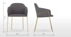 Silla de comedor con estructura Stanley – Gris